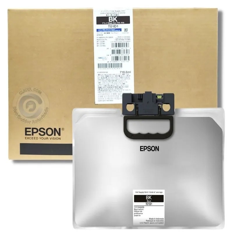 Cartucho de Tinta Epson Negra para WF-C579RDTWF, WF-C579RD2TWF, WF-C529RDTW 718.6ML (Alto rendimiento - 50,000 paginas)
