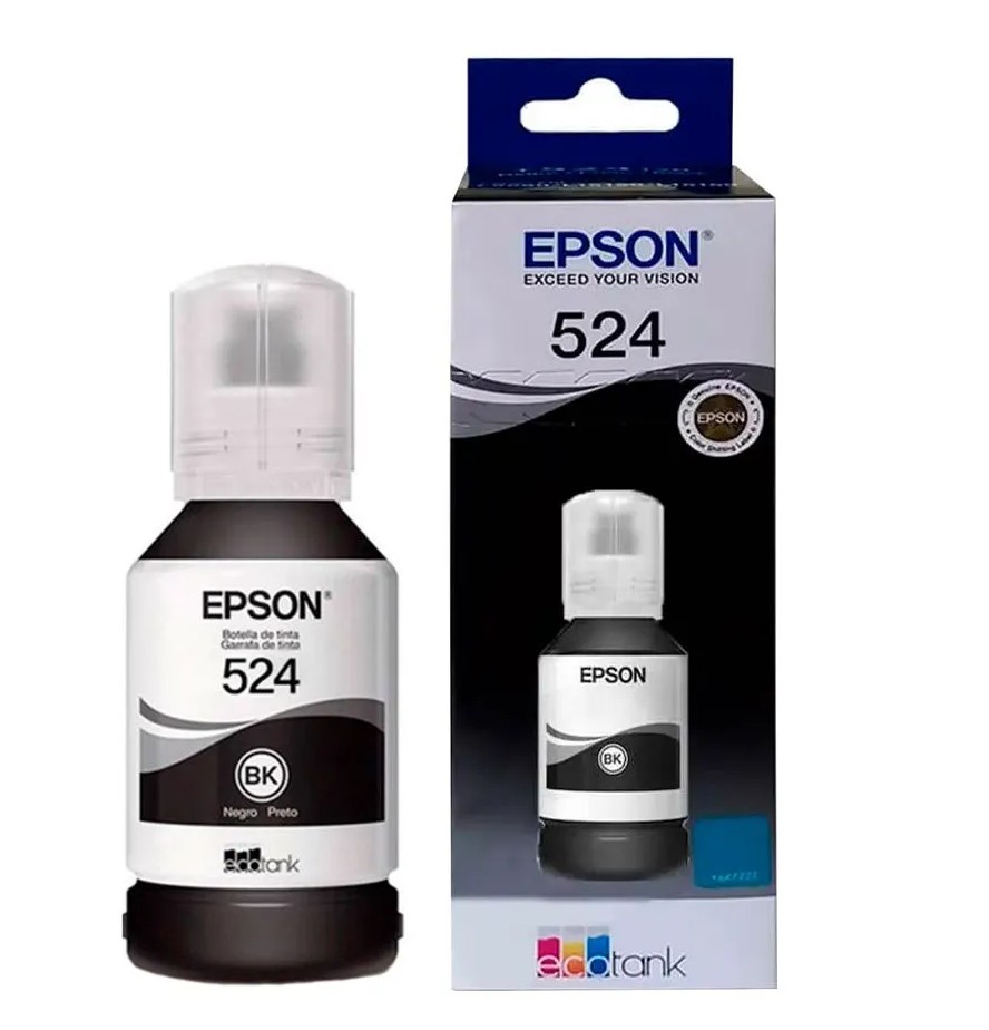 BOTELLA DE TINTA EPSON T524 NEGRA PARA L15150/L15160/L6490 127ML