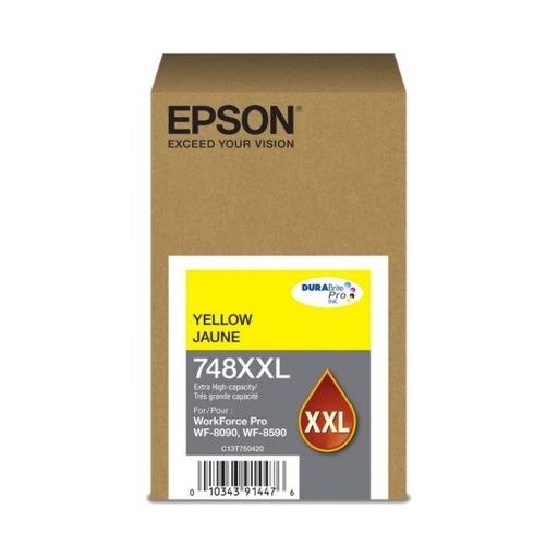 [T748XXL420-AL] Cartuchos de Tinta Epson Yellow para WF-6090, WF-6590 69ML (Alto rendimiento - 7,000 páginas)